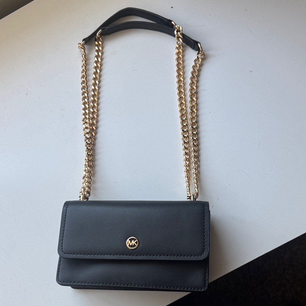 Michael Kors Black and Gold Crossbody Bag